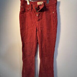 Madewell | Women's | Cali-Demi Boot Pant | Red Corduroy | 25